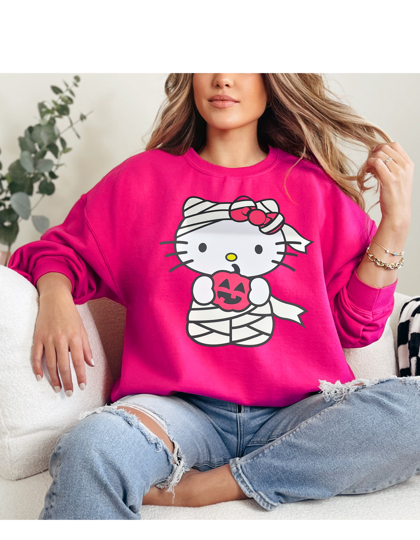 Hello Ktty Mummy Halloween Crewneck
