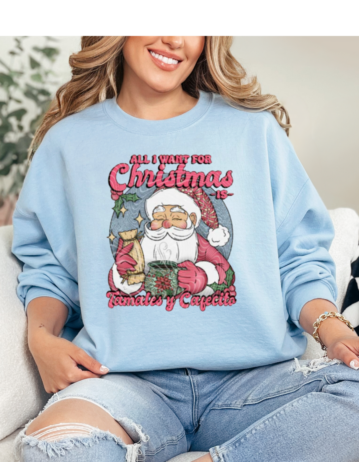 Christmas Tamales y Cafesito Crewneck