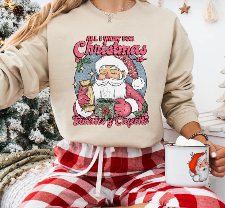 Christmas Tamales y Cafesito Crewneck